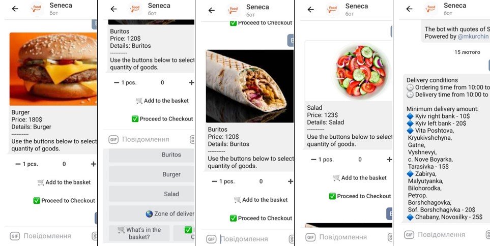 telegram bot for horeca, чат бот для horeca